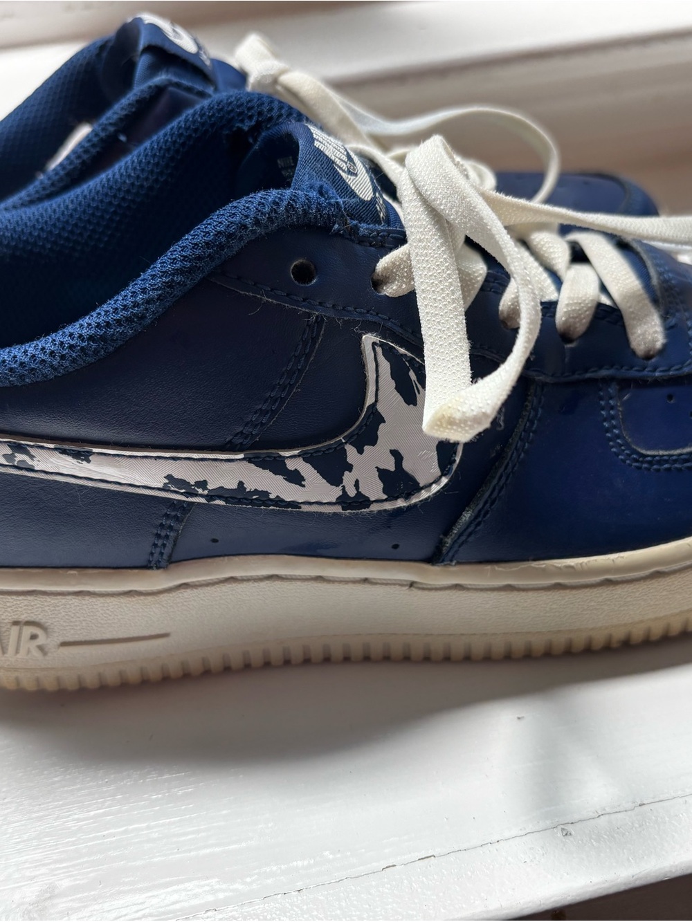 Nike Air Force one Blue Low-Top Sneakers with camo swoosh
